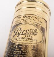 PYRENE: A large and original brass Pyrene fire extinguisher with original mounting bracket, approx 36cm high, 8cm wide - 3