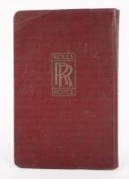ROLLS ROYCE: An original handbook of the '20-25 HP. Rolls Royce Car' with Instruction for running and maintenance, handbook number 'XV'. Stamped to inner page 'Rippon Bros. Coachmakers Limited, Hudderfield, Bradford & Leeds - 3