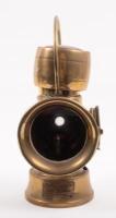 LUCAS: A fine Edwardian period brass Lucas 'King of the Road' No.634 kerosene side or rear lamp, two lenses, largest is clear, smaller is red, approx 27cm high, largest lens diameter approx 7cm - 2
