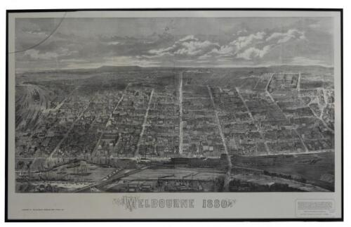 MELBOURNE: A reproduction print "Melbourne 1880" by Samuel Calvert