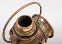 LUCAS: A fine Edwardian period brass Lucas 'King of the Road' No.634 kerosene side or rear lamp, two lenses, largest is clear, smaller is red, approx 27cm high, largest lens diameter approx 7cm - 5