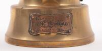LUCAS: A fine Edwardian period brass Lucas 'King of the Road' No.634 kerosene side or rear lamp, two lenses, largest is clear, smaller is red, approx 27cm high, largest lens diameter approx 7cm - 6