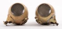 C.A.V: A pair of brass C.A. Vandervell&nbsp;& Co./ London 'Torpedolite' side lamps, with nameplate, clear lens&nbsp;and mounting bolt, 11cm long