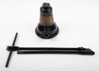 MICHELIN: An early restored circa 1920s or 1930s Michelin bottle jack and handle, with nameplate, approx 17cm high (not extended)