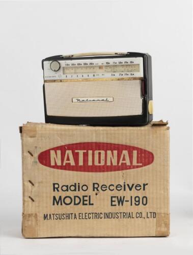 NATIONAL: A circa 1957 National Radio Receiver MODEL EW-190 portable set. Original box
