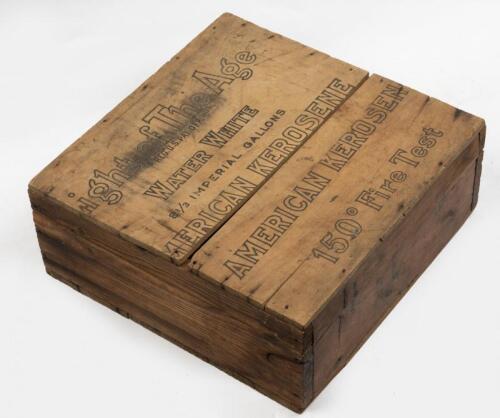 TOOLS: A quantity of old hand tools. With 'Light of The Age, American Kerosene' timber crate