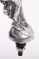 ROLLS-ROYCE: An original circa 1930s Rolls-Royce Flying Lady 'Spirit of Ecstasy' hood ornament mascot, marked 'R.R Ltd 6-2-11' to base, with mounting bolt, 12cm high&nbsp;(mascot only) - 3