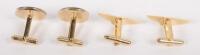 BENTLEY: Two pairs of Bentley cuff links, one is circle shaped enamel and one in winged badge style - 2