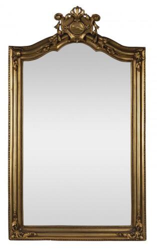 MIRROR: A large beveled edge giltwood overmantle mirror (132cm high x 78cm wide)