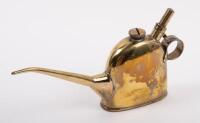 LUCAS: A early Lucas (No. 40) brass oiler, with threaded end cap, 11cm high, 21cm wide