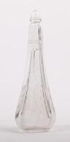 VASE: An Edwardian cut crystal glass vase with hexagonal flat ribs, approx 17cm high, 5.5cm wide at top