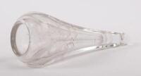VASE: An Edwardian cut crystal glass vase with hexagonal flat ribs, approx 17cm high, 5.5cm wide at top - 2