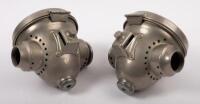 SPOT LAMPS: A pair of matching spot lamps with frosted clear lenses, lens diameter 10cm, 14cm high, 13cm wide - 2