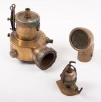 CARBURETOR: An early brass carburetor, maker unknown, 16cm high, 19cm wide