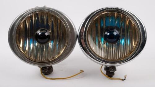 NOTEK HEADLAMPS: A pair of original Notek Road Master Headlamps,thought to possibly suit pre-war Bentley & Rolls-Royce models, overall diameter 19.5cm, lens diameter 14.5cm