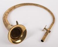 HORN: A long brass horn with adjustable hose, with two mounting brackets, 1.10m long