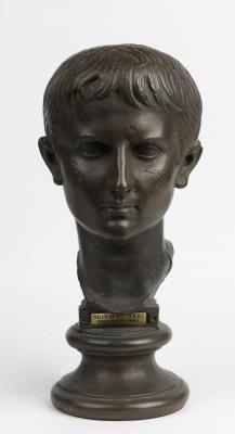 BUST: A large heavy bronze-style bust of Gaius 20 B.C. - 2 A.D.) (43cm high)