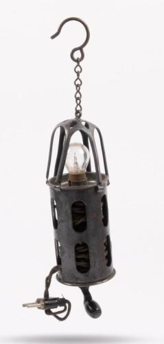 BUTLERS ATLANTIC: A circa 1920s, Butlers Atlantic automotive 'birdcage' inspection light, approx 16cm long