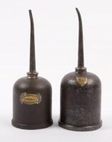 OILERS: Two early spring bottom oil can oilers, one is B & S and the other is W. H. Willcox, both approx 21cm high