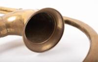 HORN: A curved brass horn, maker unknown, approx 33cm wide - 2