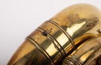 HORN: A brass curved horn, approx 28cm high, no rubber bulb - 4