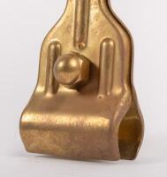 MIRROR: A brass side mirror with clamp style fitting, 24cm high, lens diameter 12.5cm&nbsp; - 2