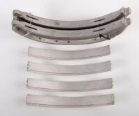 BRAKE SHOES: A possible set of brake shoes, consists of six pieces, stamped 'G50988', maker unknown, 33cm wide