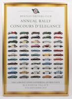 BENTLEY DRIVERS CLUB: A limited edition framed and glazed poster by the Bentley Drivers Club, numbered 140 of 250, celebrating the September 2019 Annual Rally & Concours D'elegance at Blenheim Palace in Woodstock England