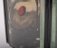 COACH LAMPS: A pair of coach lamps, each lamp has two clear lenses and a small red lens, 23cm high, 12cm wide - 5