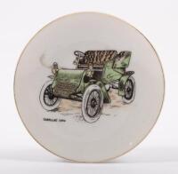 ASHTRAY SET: A decorative ashtray three piece set, each tray depicting 1900s cars - 4