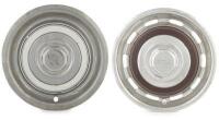 HUBCAPS: Two hubcaps, one Bentley and one Rolls-Royce, 42cm approx width on both&nbsp;