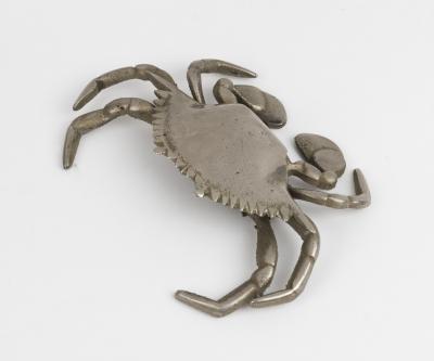 CRAB INKWELL: A silver plated crab inkwell