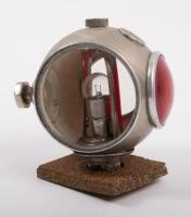 LUCAS: A pair of fine and rare nickel plated Joseph Lucas Limited Birmingham 'King of the Road' Type B210 tail lamps, 7.5cm high, 8cm wide, largest lens 5.5cm diameter - 2