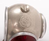 LUCAS: A pair of fine and rare nickel plated Joseph Lucas Limited Birmingham 'King of the Road' Type B210 tail lamps, 7.5cm high, 8cm wide, largest lens 5.5cm diameter - 3