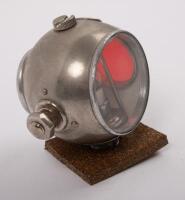 LUCAS: A pair of fine and rare nickel plated Joseph Lucas Limited Birmingham 'King of the Road' Type B210 tail lamps, 7.5cm high, 8cm wide, largest lens 5.5cm diameter - 4