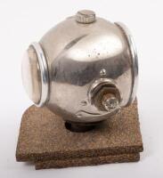 LUCAS: A pair of fine and rare nickel plated Joseph Lucas Limited Birmingham 'King of the Road' Type B210 tail lamps, 7.5cm high, 8cm wide, largest lens 5.5cm diameter - 7