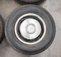 SILVER SHADOW: A set of four circa 1970s Rolls Royce Silver Shadow 15 inch wheels with tyres, wheel rings and hubcaps - 3