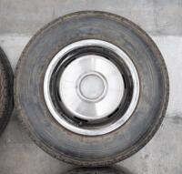 SILVER SHADOW: A set of four circa 1970s Rolls Royce Silver Shadow 15 inch wheels with tyres, wheel rings and hubcaps - 5