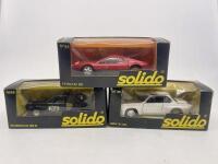 FERRARI: A group of 3 1:43 scale models by Solido including a Ferrari 512 BB, a BMW 3.0 E9 and a Volkswagen Scirocco, all in original packaging. [Location: Sydney] - 6