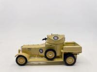 MILITARY:&nbsp;A group of 3 models including a 1:43 1920 Rolls Royce Armoured Car by&nbsp;Matchbox with original packaging, a&nbsp;Battle Kings K106 Truck with tank&nbsp;by Matchbox (no packaging) and a 1:32 1923 Ford Model T US Army truck by Signature models. [Location: Syd - 3