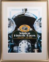 BENTLEY 90 YEARS: A limited edition poster (29/50) for the Celebration of 90 years of Bentley, Winton Historic Races 2009, framed and glazed, 74cm high, 58cm wide
