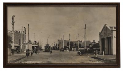 CARNEGIE: A circa 1920 original photograph on board of the street scene at the intersection of Glen Huntly Rd, Grange Rd and Watson Gve, Carnegie/Glen Huntly