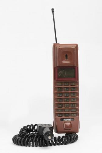 CELLPHONE: Vintage Novatel Brick Maroon Cellphone with car charger