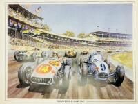 UNFRAMED PRINTS: Two unframed prints including &lsquo;Langhorne Gladiators&rsquo; by R Steele and &lsquo;Fabulous Fifties - Glory Days&rsquo; by Michael Wright depicting the 1954 Indy 500, both 48cm x 33cm [Location: Sydney] - 2