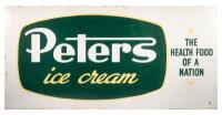 PETERS ICECREAM: An original c1960s-1970s Peters Icecream enamel sign with squared edges, approximately 85cm high, 176cm wide