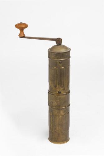 PEUGEOT COFFEE GRINDER: A French brass Peugeot H Dit "Turc" model Turkish Coffee Grinder