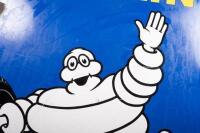MICHELIN: A large and excellent c1960s original shield form square edged Michelin enamel sign, 112.5cm high&nbsp;93cm wide - 5