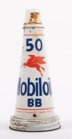 MOBIL: An original Mobiloil '50 BB' grade tin top oil pourer with dust cap