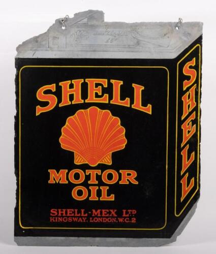 20 · SHELL: A rare original English Shell 'Shell Mex Ltd' double sided enamel sign in form of oil can, 50.5cm high, 40cm wide