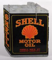 SHELL: A rare original English Shell 'Shell Mex Ltd' double sided enamel sign in form of oil can, 50.5cm high, 40cm wide - 5